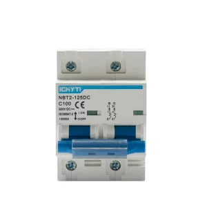 Double 2 Poles DC 500V NBT2-125DC 80A 100A 125A MCB Household Air Switch 10KA Overload Protection Miniature Circuit Breaker