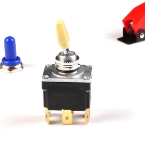 Double Pole Yellow Lever Momentary Latching Toggle Switch for Auto RV Marine Boat