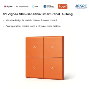 Dual Operation Tuya Zigbee S1 4 Gang Switch Touch Physical Button Smart Life App Remote Timing Scene Linkage Function