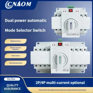Dual Power Automatic Mode Selector Switch 2P/4P Automatic Transfer Switching Controller