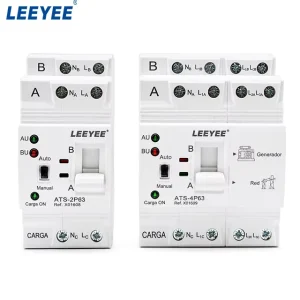Dual Power Automatic Transfer Switch 2P 4P 63A DIN Rail ATS for Solar Inverter and Home Backup Fast Changeover