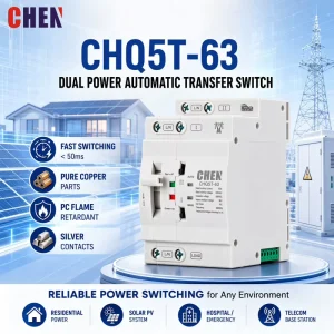 Dual Power Automatic Transfer Switch ATS 2P 63A 230V PC Class 50 60Hz Generator Auto Changeover Switch for Home Power Backup