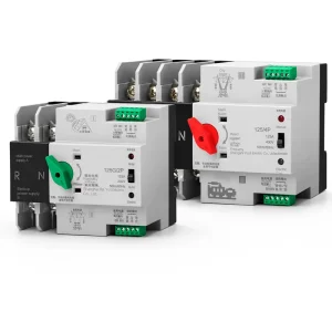 Dual Power Three Phase Automatic Transfer Switch ATS 2P 3P 4P DIN Rail Mount Manual Auto Changeover for Solar PV Generator