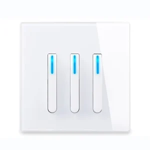 Durable Glass Panel Piano Key Button LED European 16A Socket Retro Toggle Light Switch EU UK Standard 3Gang2Way 110 250V