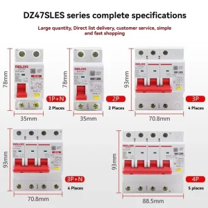 Dz47s Ac Copper Plated Rcbo Competitive Price Les C Type Three Phase Taiwan Model Rcbo Miniature Circuit Breaker