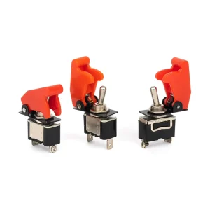 E-TEN1021 Rocker Switch KN3A-101 2-Pin 2-Position Waterproof Toggle Switch Cap Set 12V Max Voltage On-Off SPDT Plastic Metal