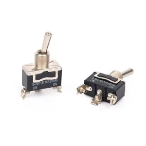 E TEN1122 3 Position Rocker Toggle Switch SPDT Electrical Equipment with Black & Orange Pins Plastic Metal Material