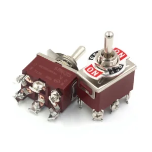 E-TEN123 E-TEN223 Momentary Toggle Switch 3 Pin 6 Pin Spring Return Panel Switch Brown Type