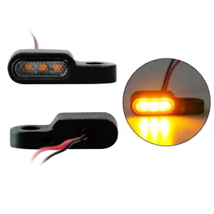E-mark E57 Universal Motorcycle Handlebar LED Turn Signal Indicator Light for Harley Style Bobber