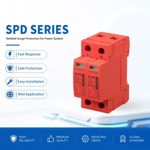 EAST Red 2P 275V AC SPD 40kA T2 Surge Protective Device Copper Plastic Single Phase Lightning Protection YSP A1