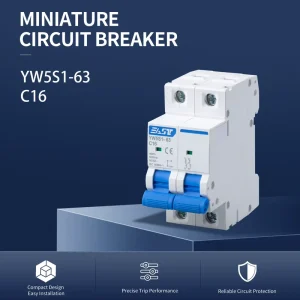 EAST YW5S1 63 C16 Miniature Circuit Breaker 2P 16A 400V 6kA For Household And Commercial Use