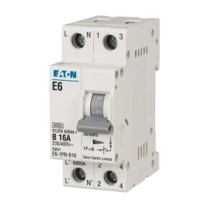EATON E6 Series MCB Miniature Circuit Breaker B C D Curve 1P 2P 3P 4P 6kA 6A 63A IEC60898 1 CE Certified Factory Ready Stock