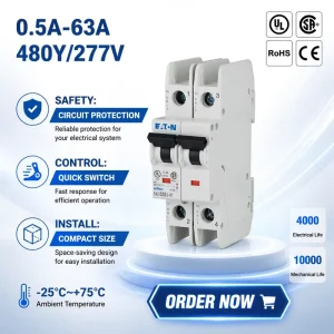EATON Moeller FAZ Series FAZ D8 1 NA 8A1P Miniature Circuit Breaker Imported with UL Certification Used in the HVAC Industry