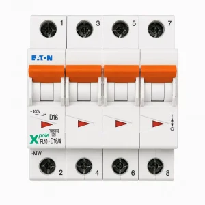 EATON PL10 Series MCB Miniature Circuit Breaker 3P 4P 16A D Curve 10kA 400V AC 50Hz 60Hz CE Certified Factory Direct Stock