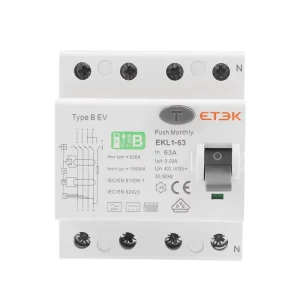EKL1-63B Electric RCD 4P 63A Type B 30mA Amp RCCB RCB 4 Pole Circuit Breaker
