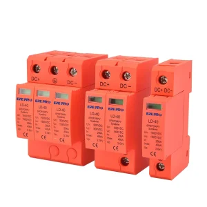 EPEPRO 1000V 3P 20kA Orange T2 Type Solar PV Systems Lightning Protection DC Surge Protector Imax 20kA Devices