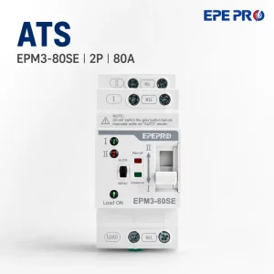 EPM3 80SE 2P 80A Automatic Transfer Switch ATS Single Phase Dual Power Auto Manual Changeover Switch DIN Rail