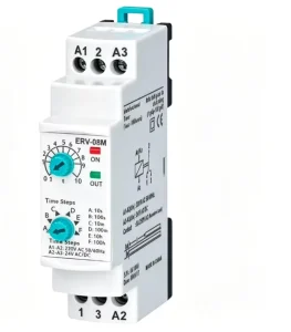 ERV-08 Multifunctional Time Delay Relay 0.1 Sec to 100 Hours AC220V & 24V AC/DC DIN Rail Mount Adjustable Timer Control Relay