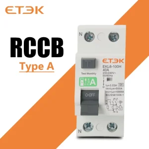 ETEK RCCB 2P 40A 10KA 30mA Type A RCCB Residual Current Circuit Breaker Device 2 Pole EKL6 100H RCD in Stock