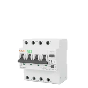 ETEK Type B RCBO 40A 30mA Tripping Curve C 4P(3P+N) Over Current Leakage Protection Residual Current Model EKL15 63B