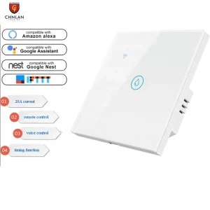EU Alexa Voice Control Wifi Smart Water Heater Switch 20A 40A Glass Touch Timer Tuya Smart WiFi Boiler Switch for Smart Home