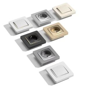 EU Germany French Standard Gold Power Socket USB Type C Port Electric Wall Light Switches Plastic Metal Material