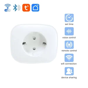 EU Standard 10A/16A Smart Plug Tuya WiFi Group Control Bar Design OLED Display Without Energy Monitor for Smart Home