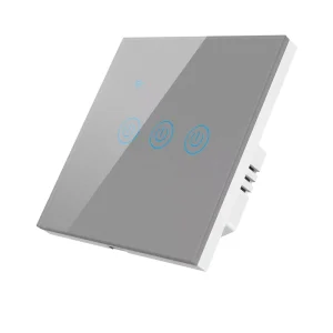 EU Standard Crystal Glass Touch Panel Remote Control Tuya Wall Switch Work With Google Alexa WIFI Wall Light Smart Switch