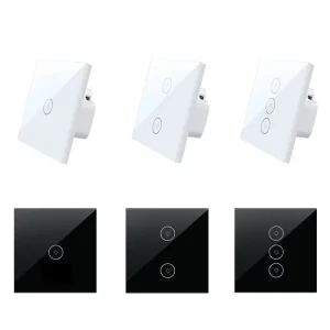 EU Standard for Smart WiFi Touch Wall Switch 1/2/3 Gang Alexa Voice Control Mobile APP Remote Control Timer Function 10A