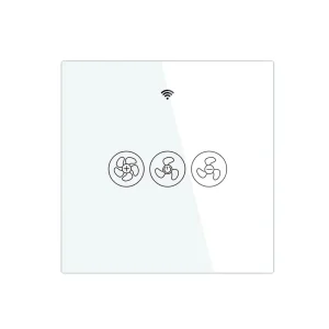 EU/UK Smart Life 10A PC/Glass Fan Control Switch with RF433/Wi-Fi Remote Voice Compatible for App Neutral Line Required