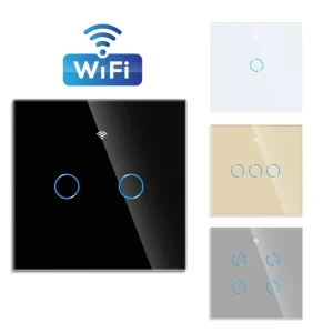 EU UK Standard 1/2/3 Gang Smart Tuya WiFi Light Switch Wall Socket Outlet Kit Alexa Google Home App Wireless Remote Control