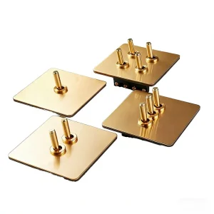 EU US UK Toggle Wall Electrical Light Switch Gold Brass Lever Stainless Steel Retro 1 Gang 2way Switch Wall Mounted 16A