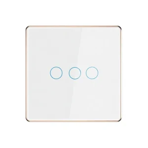 EU WiFi Switch Glass Gold Metal Frame Smart Home Touch Light Switch 1 2 3 4 Gang App Remote Control Wall Switch Google Alexa