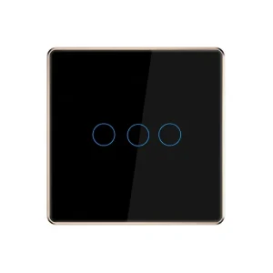 EU Zigbee Tempered Glass Gold Metal Frame Smart Home Touch Light Switch 1 2 3 4 Gang App Remote Control Wall Switch Google Alexa