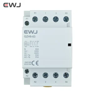 EWJ 2P 63A 2NO 2NC 230VAC 50 60Hz Din Rail Magnetic AC Modular Contactor