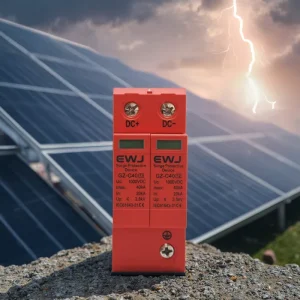 EWJ 500V 1000V DC Photovoltaic Solar Surge Protector Lightning Protection for Industrial T1 T2 Solar Systems