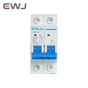 EWJ Miniature Circuit Breaker DC 1 2 3 4 Pole 6A-63A Single Three Phase 100% Copper Material