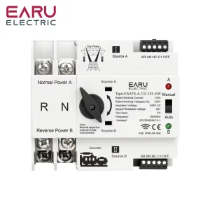 EWeLink WiFi Smart Remote Control 2P AC 230V ATS Dual Power Automatic Transfer Electrical Selector Switch Uninterrupted EAATS A