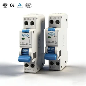 Easy Mounting 4A AC Mini 1P+N IP20 Earth Leakage Circuit Breaker Short Circuit Protection Leakage Current Protection RCBO DIN