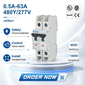 Eaton Moeller FAZ Series 1.5A2P Miniature Circuit Breaker with UL Certification for Automation Industry