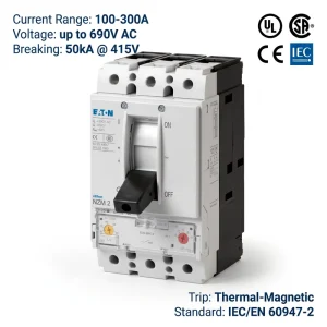 Eaton Moeller NZM Series NZMB2 A250 NA 250A 690V CE UL CCC ISO Low Voltage Molded Case Circuit Breaker MCCB for Power Control