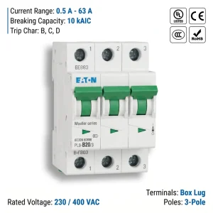 Eaton Moeller PL9 Series PL9 B20 20A 1P 6kA B Curve CE CCC ISO Miniature Circuit Breaker MCB for Office Socket Outlet Power