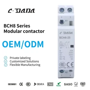 Electric Household Modular Contactor BCH8 1P AC Contactor Magnetic Contactor 220V