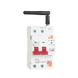 Electric MCB 63A Power Metering Overload Short Circuit Isolating Surge Protection 2P Miniature Circuit Breaker