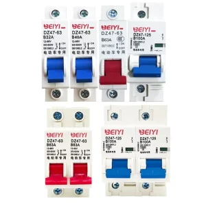 Electric Motorcycles Mini MCB Circuit Breaker B Curve 12v 48v 32a 40a 63a 100a 125a Car Battery Circuit Breaker