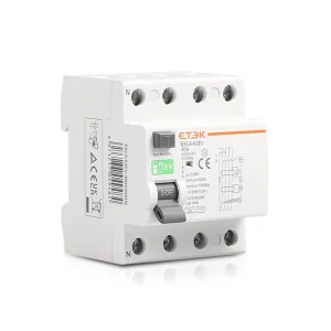 Electromagnetic RCCB EVSE EV 4P 415V 50/60Hz 40A/63A 30MA EKL6-63EV 10KA Din Rail Earth Leakage Circuit Breaker