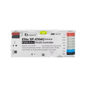 Elite Six-channel 611/619 Ethernet-enabled ESP32 WLED Controller PWM Design DC 5-24V/Type-C 5V 3A App