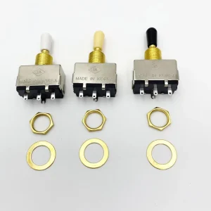 Enclosed 3 Way Pickup Selector Box Style Knobs Guitar Toggle Switch with Logo Gold Plastic Cap for LP Electric Guitar