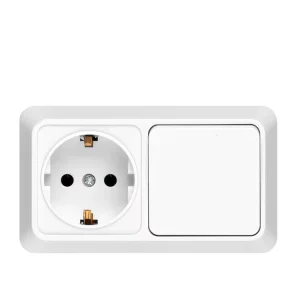Europe Standard Wall Switch Light Control Socket Surface Mounting Socket German Type Waterproof Electrical Power Charge Socket