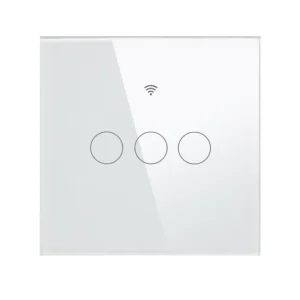 European WiFi Wall Switch 3 Way Round Touch Buttons Glass Interrupter Light Switches EU Standard Smart App